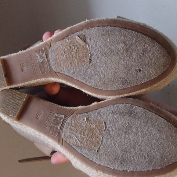 Guess wedged burlap sandals 8 and 1/2 women's - Picture 10 of 13